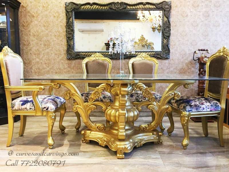 Antique Designer Furniture India Luxury Curves Carvings - Vintage Home Decor Bangalore