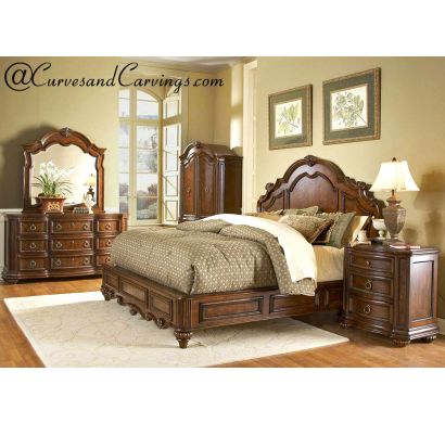 Curves & Carvings Bedroom Set- BED0248
