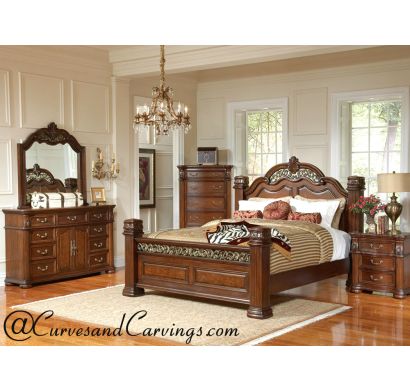 Curves & Carvings Bedroom Set- BED0252