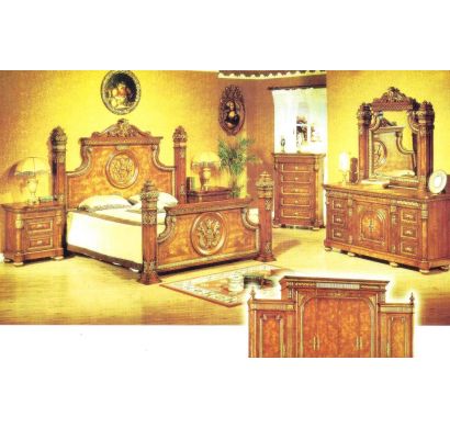 Curves & Carvings Singapore Mansion Classic Royal Bed - Bedroom Set BED0303