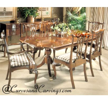 Curves & Carvings Classic Collection Dining Table Set - C&C DTC0012
