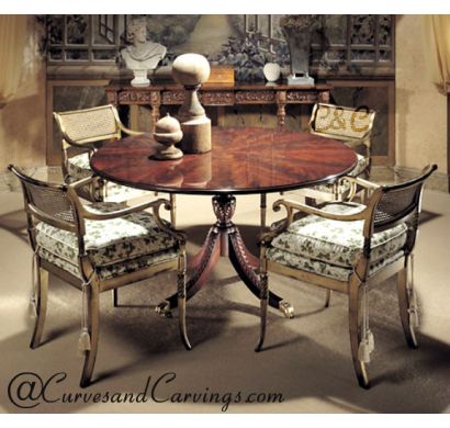 Curves & Carvings Signature Collection Dining Table Set - C&C DTC0029