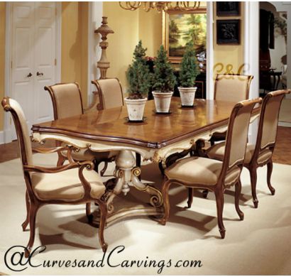 Curves & Carvings Signature Collection Dining Table Set - C&C DTC0042