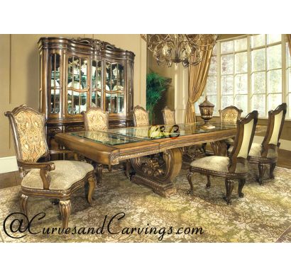 Curves & Carvings Signature Collection Dining Table Set - C&C DTC0049