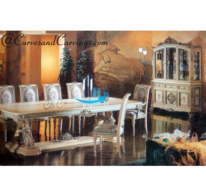 Curves & Carvings Signature Collection Dining Table Set - C&C DTC0055
