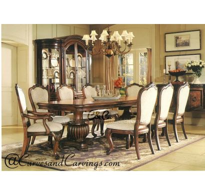 Curves & Carvings Signature Collection Dining Table Set - C&C DTC0058