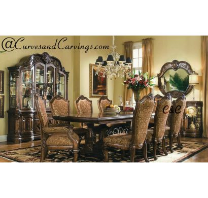 Curves & Carvings Signature Collection Dining Table Set - C&C DTC0062