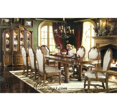 Curves & Carvings Signature Collection Dining Table Set - C&C DTC0063