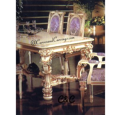 Curves & Carvings Signature Collection Dining Table Set - C&C DTC0066