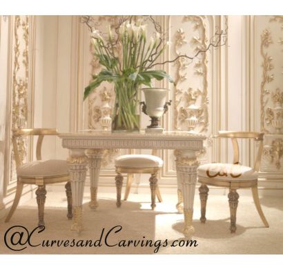 Curves & Carvings Signature Collection Dining Table Set - C&C DTC0084
