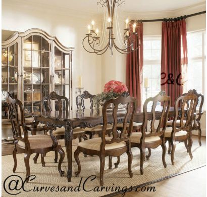 Curves & Carvings Premium Collection Dining Table Set - C&C DTC0086