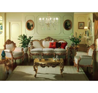 Curves & Carvings Royal Classic Gold Dubai Sofa - C&C SOF0025