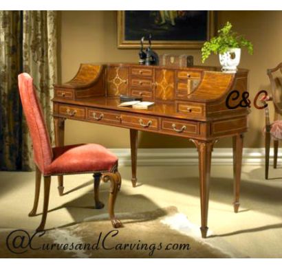 Curves & Carvings Classic Collection Study Table - C&C STUDY0007