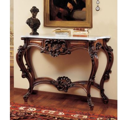 Curves & Carvings Teak Wood Colonial Bandra Console Table - C&C CON0147