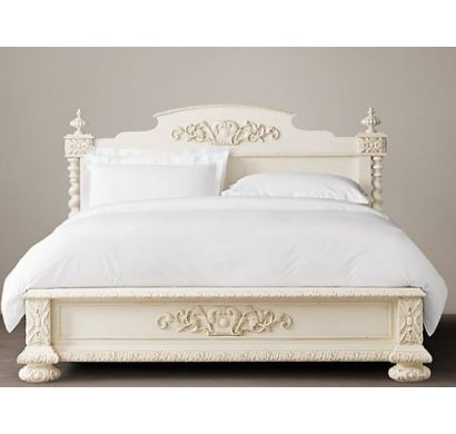 Curves & Carvings Classic White Paris Bed - C&C BED0455