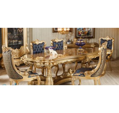 Curves & Carvings Signature Collection Dining Table Set - C&C DTC0088
