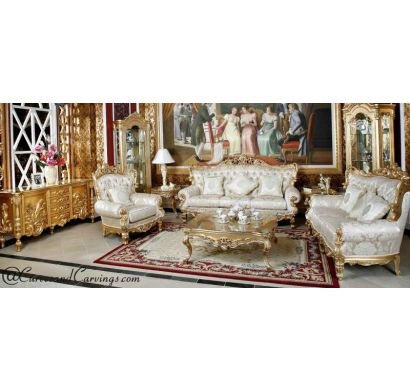 Curves & Carvings Dubai Royal Classic Gold Sofa - C&C SOF0263